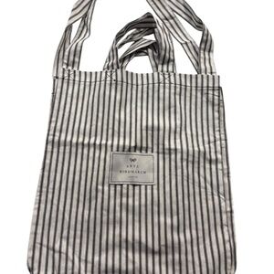 Anya Hindmarch White & Gray Striped Cotton Tote Dustbag Collection (18 included)